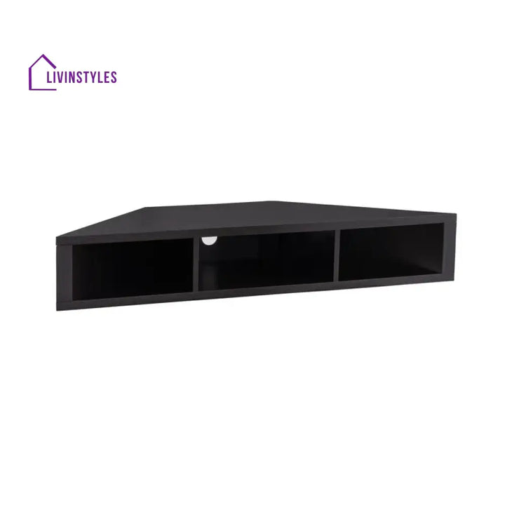 Sophia Wall Mounted Black Finish Tv Unit Stand for Living Room