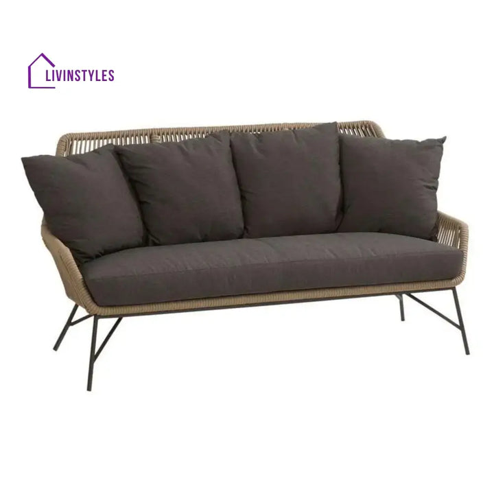 Sophie 4-Piece Outdoor Rope Patio Conversation Loveseat Furniture - Sofa Set