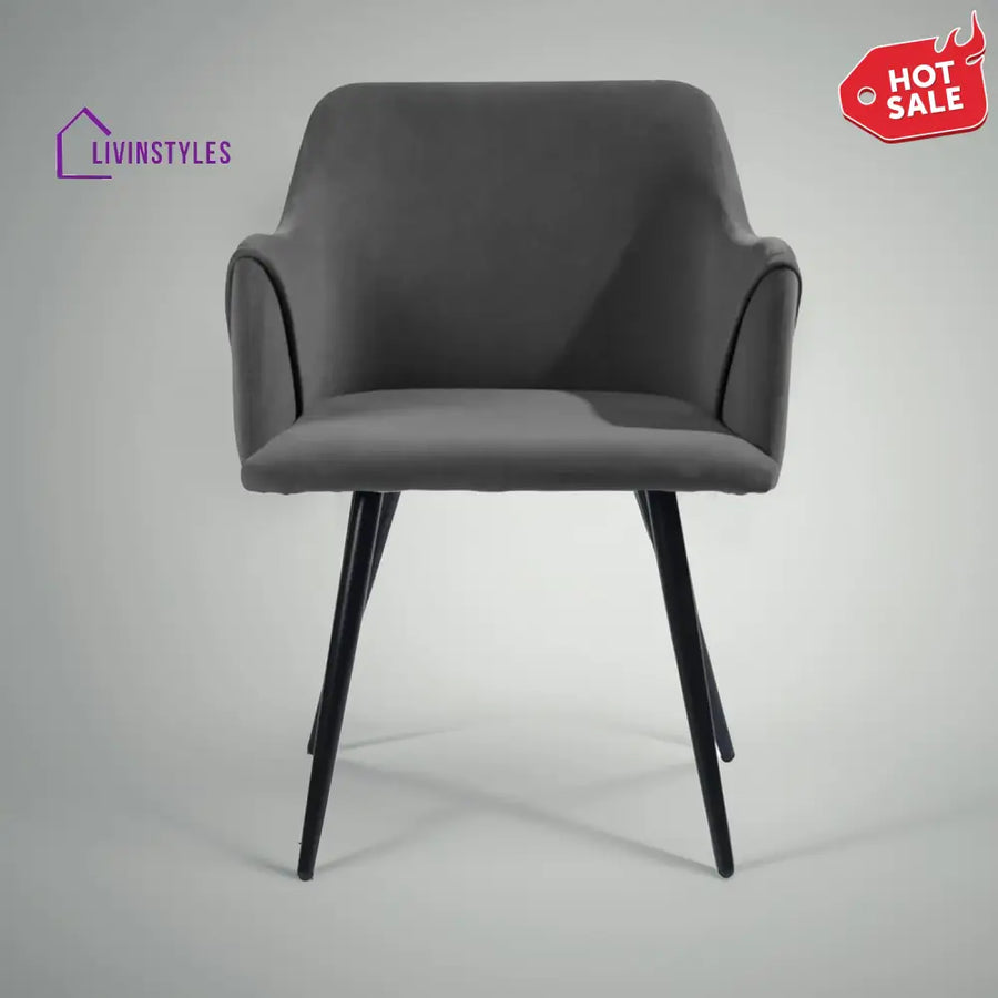 Sophisticated Velvet Dining Designer Chair Grey Furniture