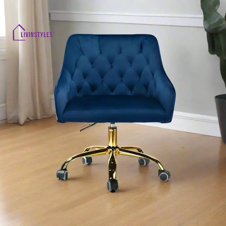 Sophisticated Velvet Office Chair Blue Furniture
