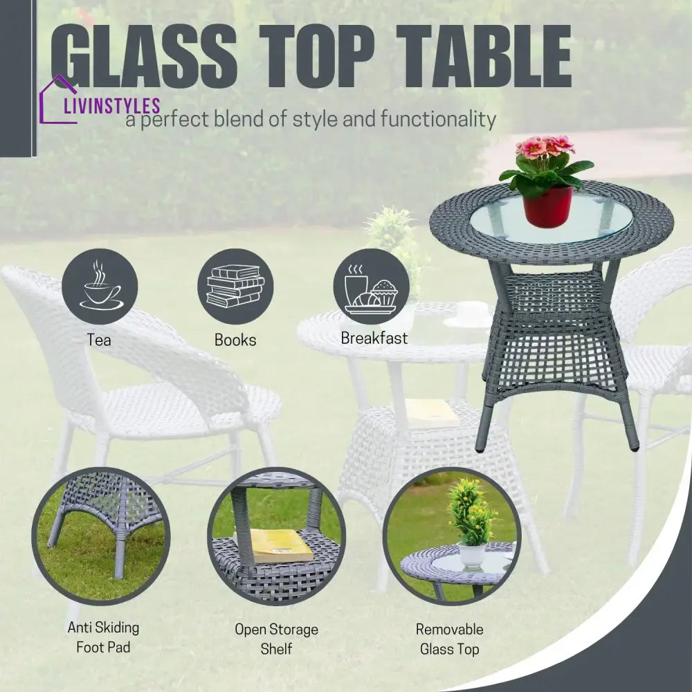 Soraya 3-Piece Outdoor Rattan Wicker Patio Bistro Set Patio Set