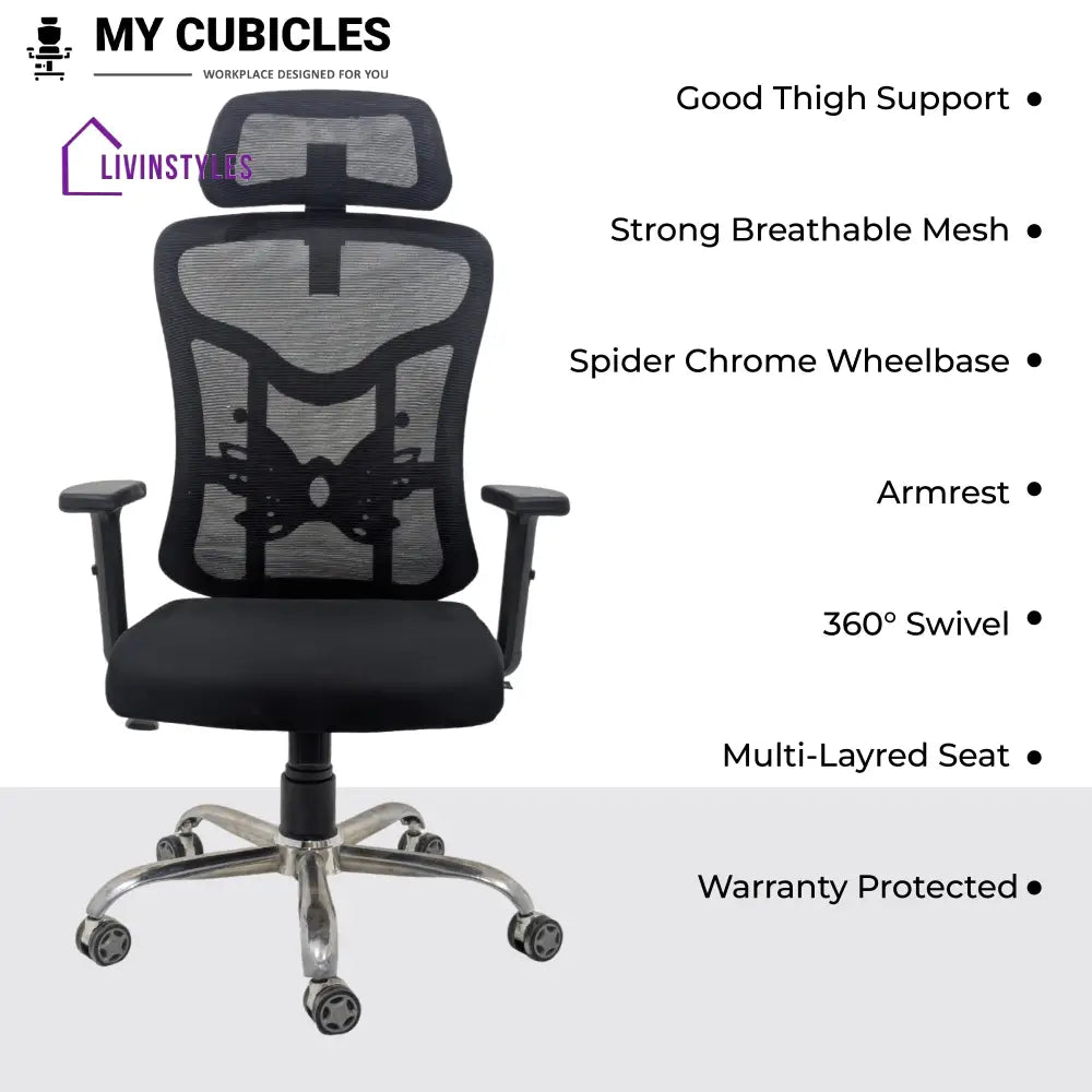 Sovereign Mesh High Back Office Chair with Head Rest