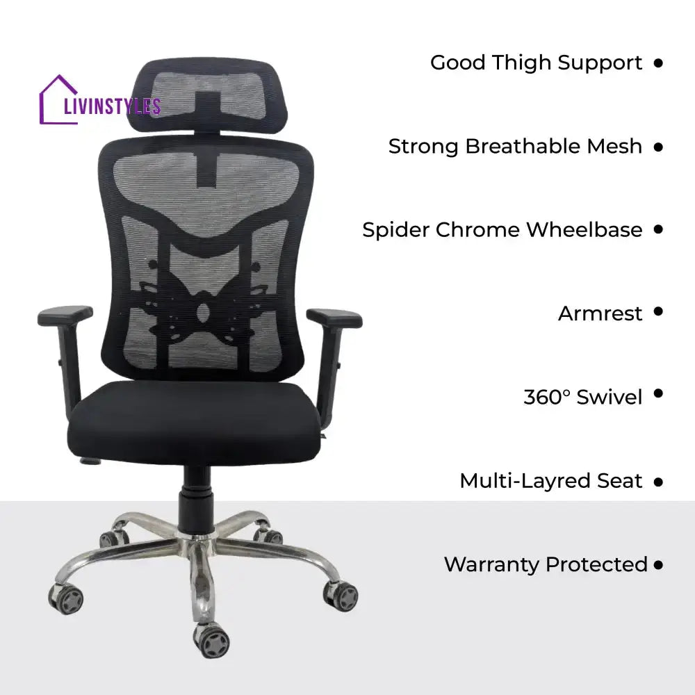 Sovereign Mesh High Back Office Chair with Head Rest