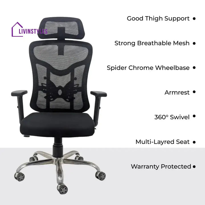 Sovereign Mesh High Back Office Chair with Head Rest