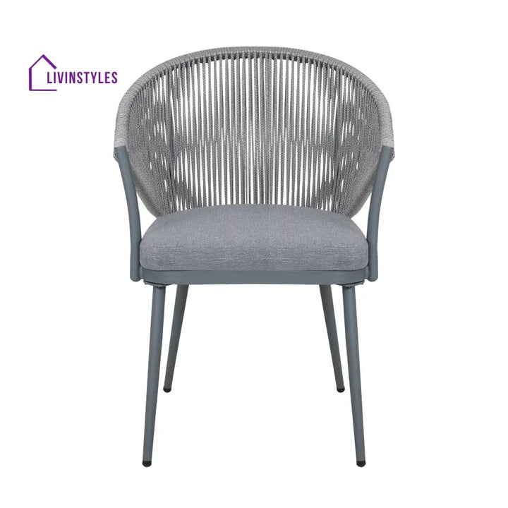 Spade Outdoor Patio Seating Set 2 Chairs and 1 Table Set (Grey) Braided & Rope - Coffee Table Sets