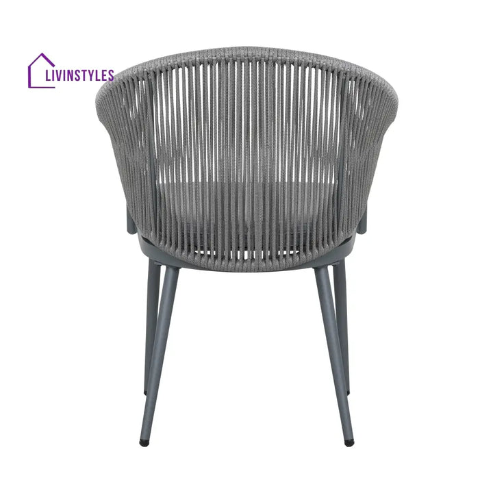 Spade Outdoor Patio Seating Set 2 Chairs and 1 Table Set (Grey) Braided & Rope - Coffee Table Sets