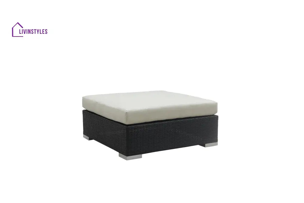 Spera Outdoor Garden Balcony Sofa Set 3 Seater 2 Seater 1 Seater 1 Ottoman 1 Center Table and 1 Side Table Set (Black)