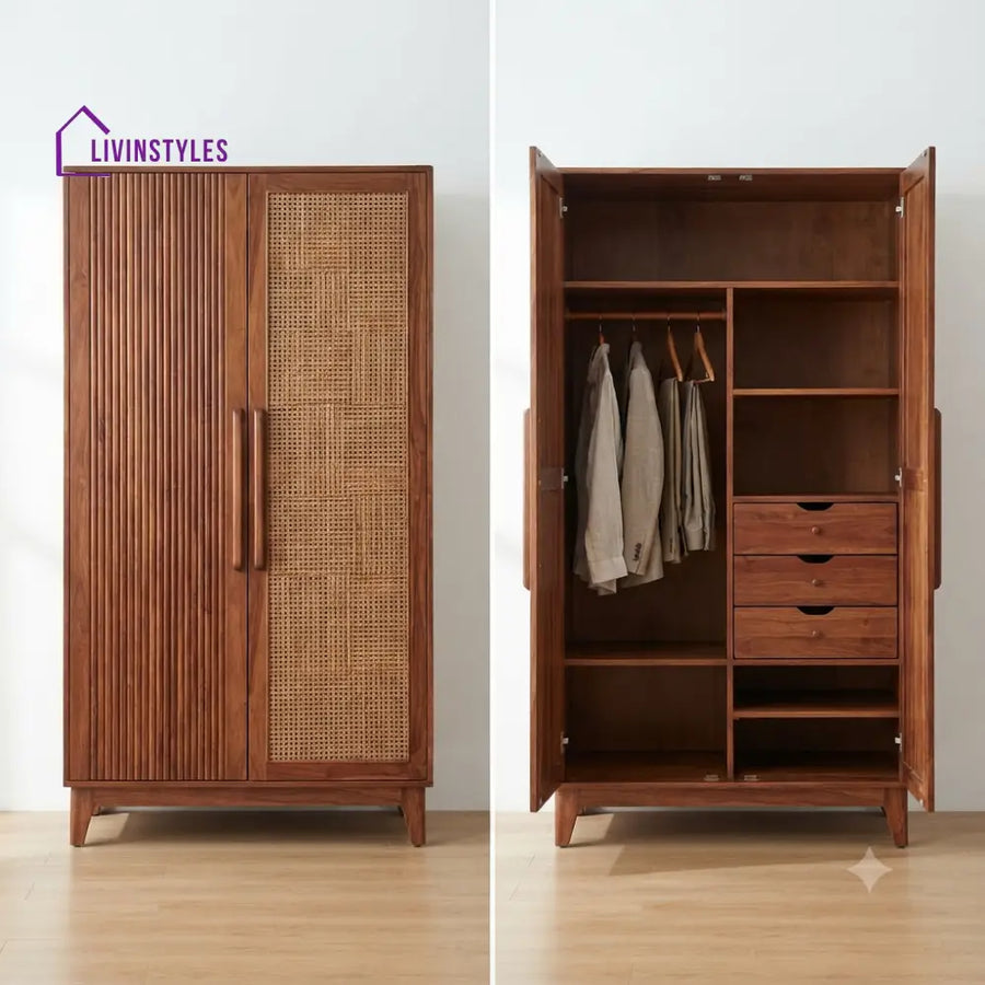 Srishti Wooden Wardrobe for Clothes | Cupboard for Clothes