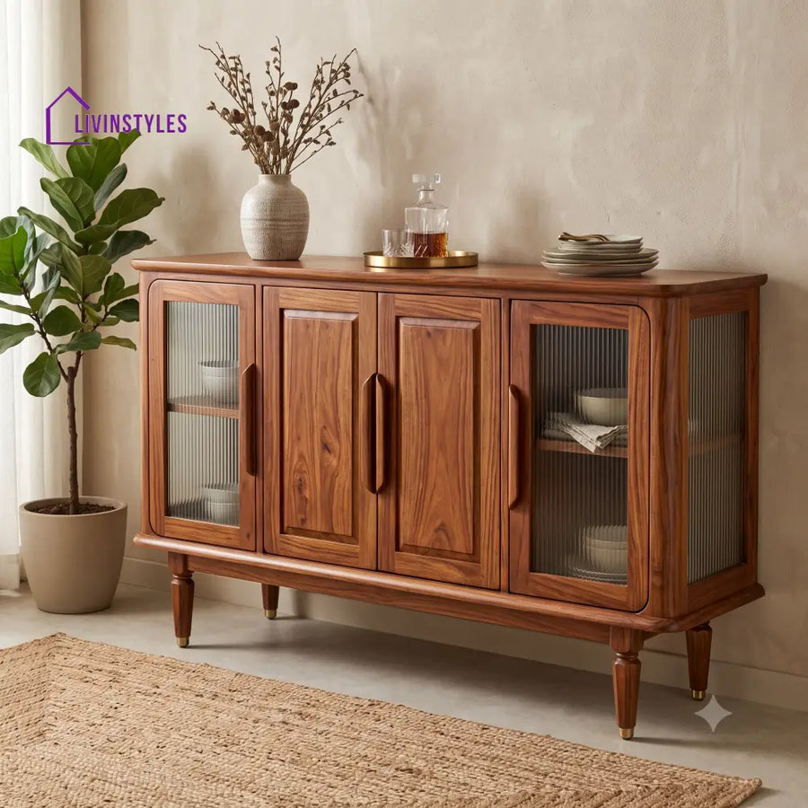 Srividhya Premium Sheesham Wood Sideboard and Cabinet for Living Room