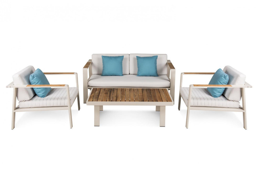 Marino Outdoor Sofa Set 2 Seater , 2 Single seater and 1 Center Table (Beige)