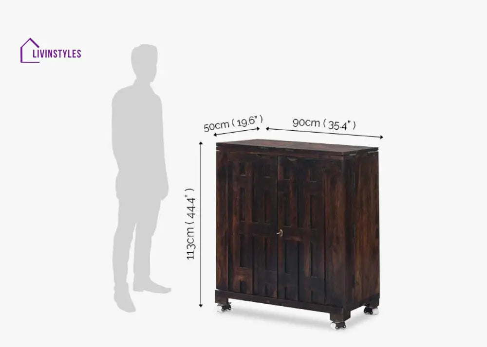 Stanislav Solid Wood Bar Cabinet Bar