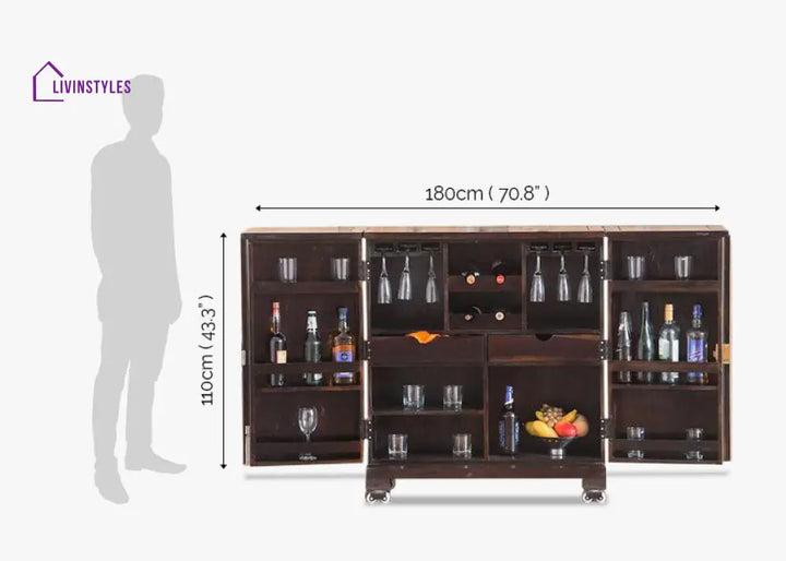 Stanislav Solid Wood Bar Cabinet Bar
