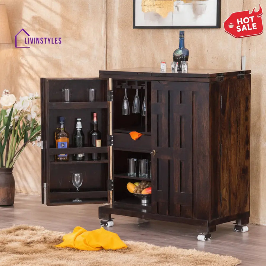 Stanislav Solid Wood Bar Cabinet Bar
