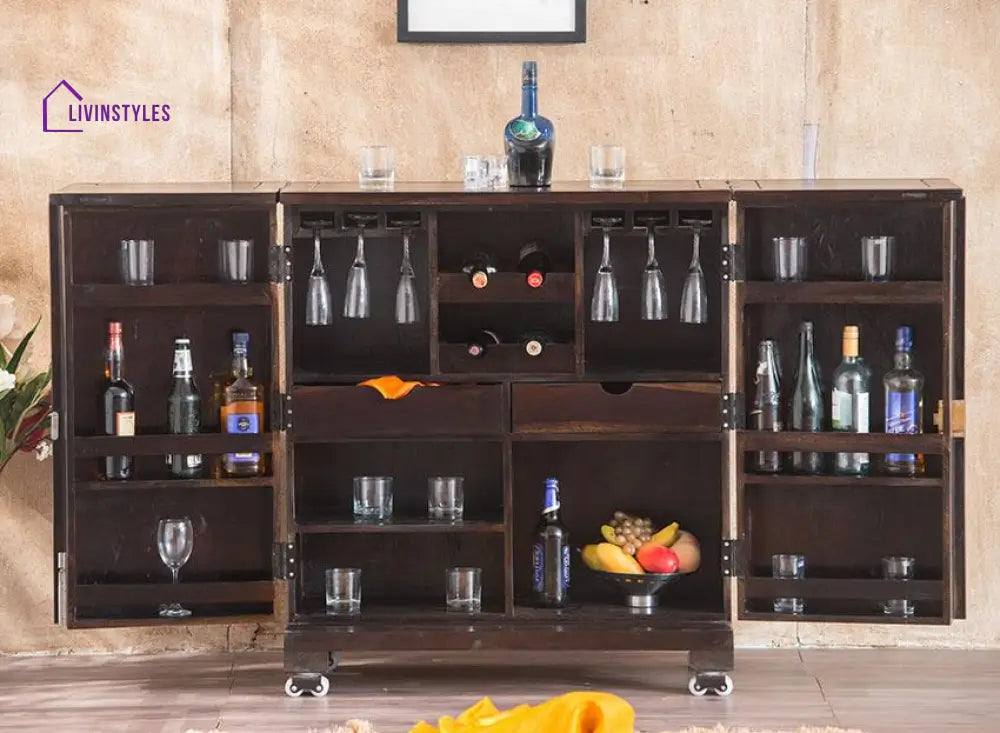 Stanislav Solid Wood Bar Cabinet Bar