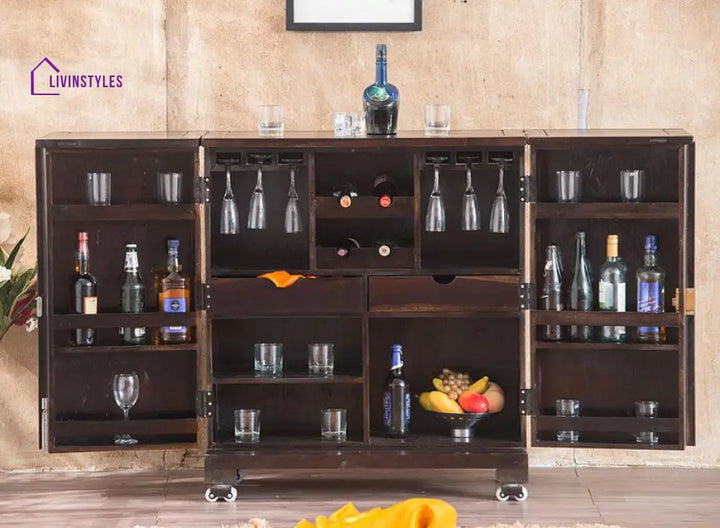 Stanislav Solid Wood Bar Cabinet Bar