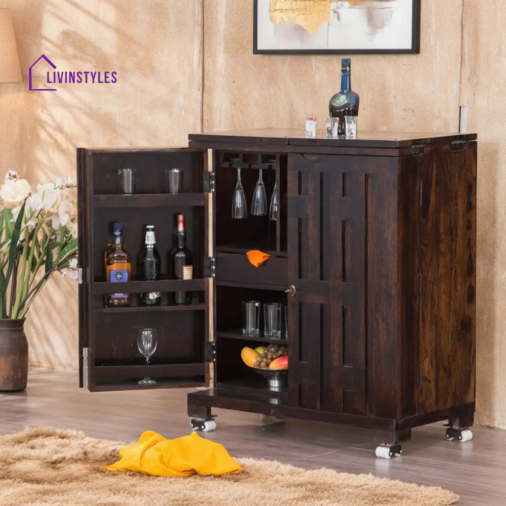 Stanislav Solid Wood Bar Cabinet Bar