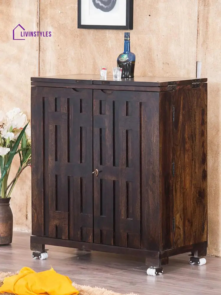 Stanislav Solid Wood Bar Cabinet Bar