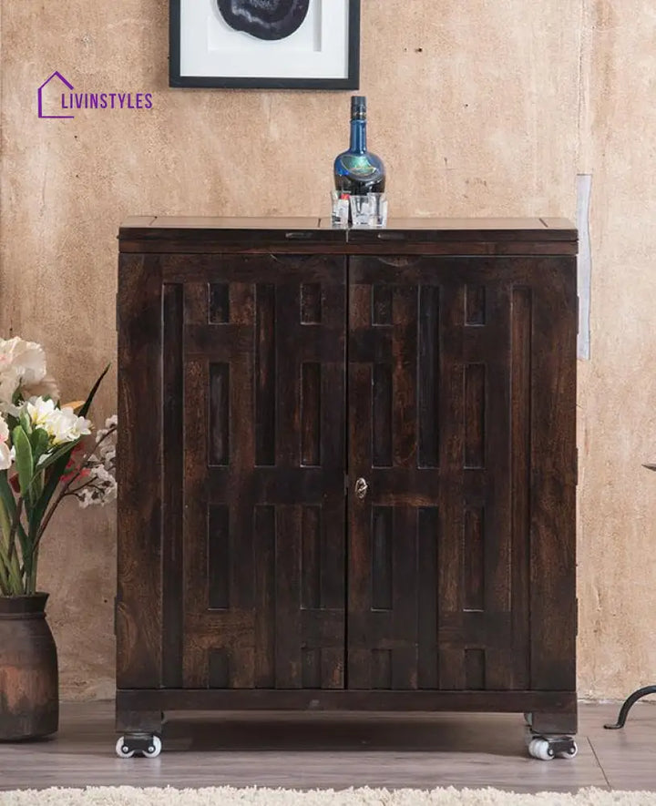 Stanislav Solid Wood Bar Cabinet Bar