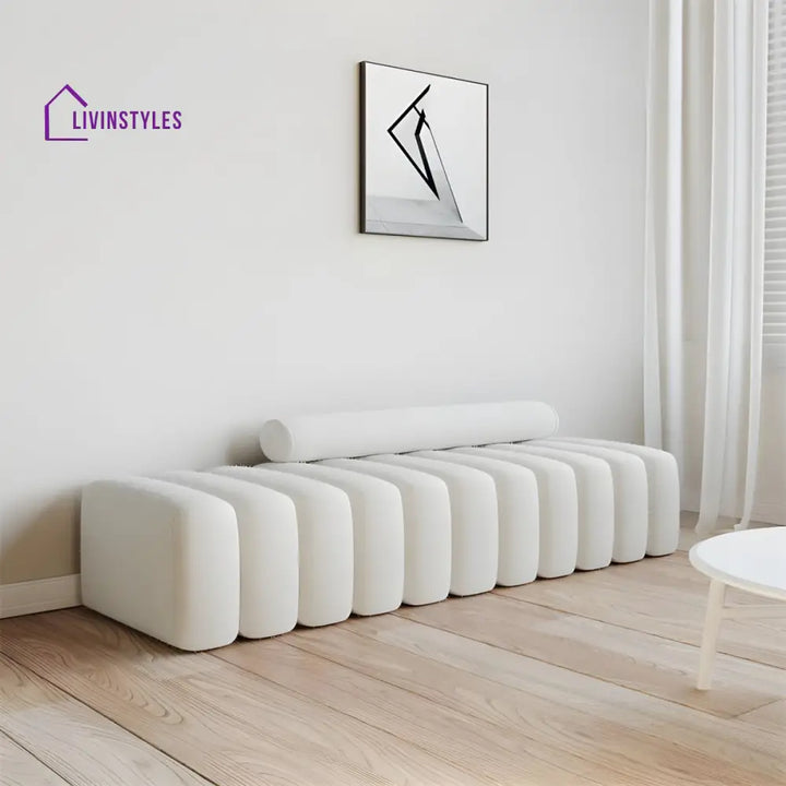 Stanislav Velvet Fabric Sofa Bench for Living Room