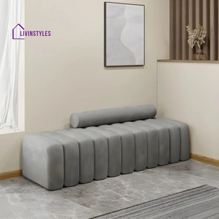 Stanislav Velvet Fabric Sofa Bench for Living Room