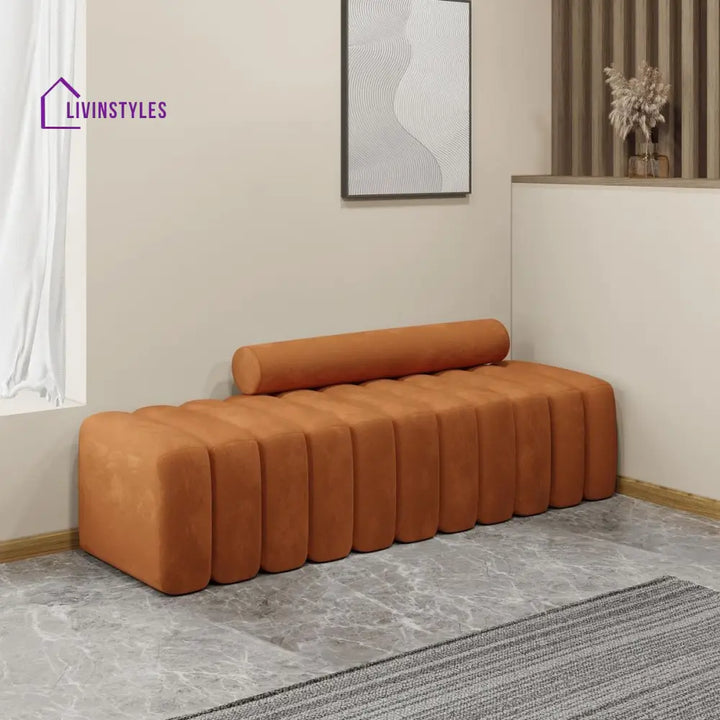 Stanislav Velvet Fabric Sofa Bench for Living Room