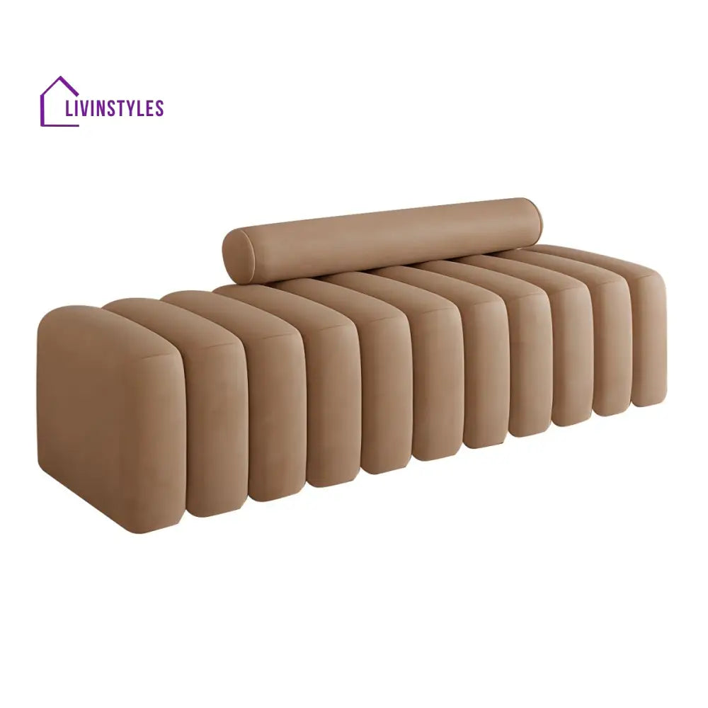 Stanislav Velvet Fabric Sofa Bench for Living Room