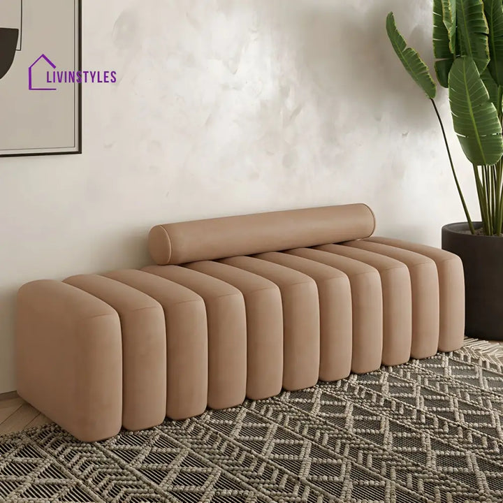 Stanislav Velvet Fabric Sofa Bench for Living Room