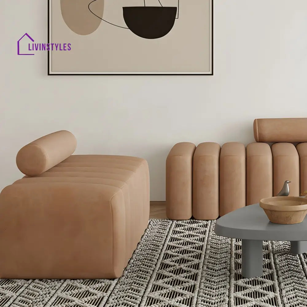 Stanislav Velvet Fabric Sofa Bench for Living Room