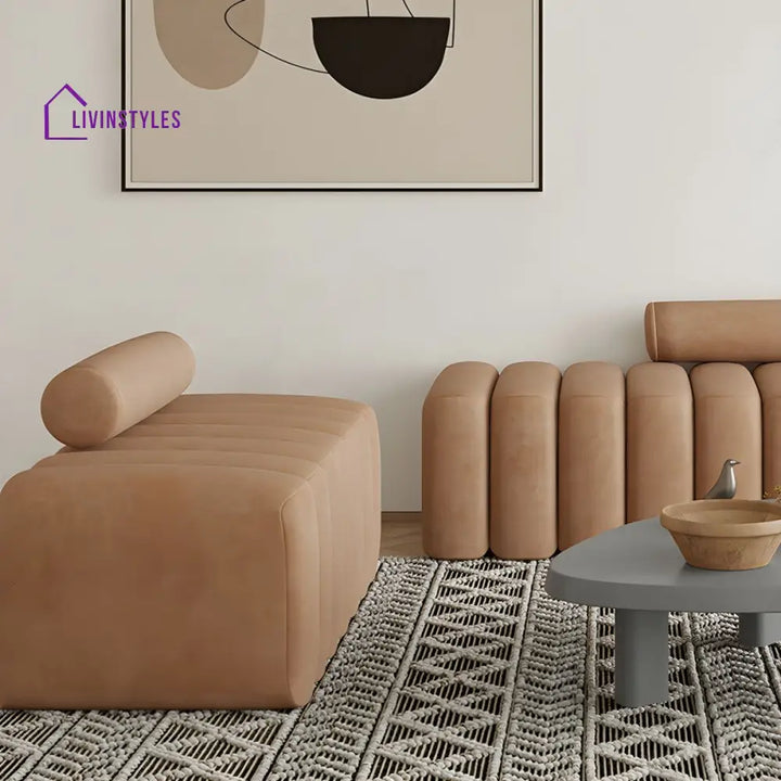 Stanislav Velvet Fabric Sofa Bench for Living Room