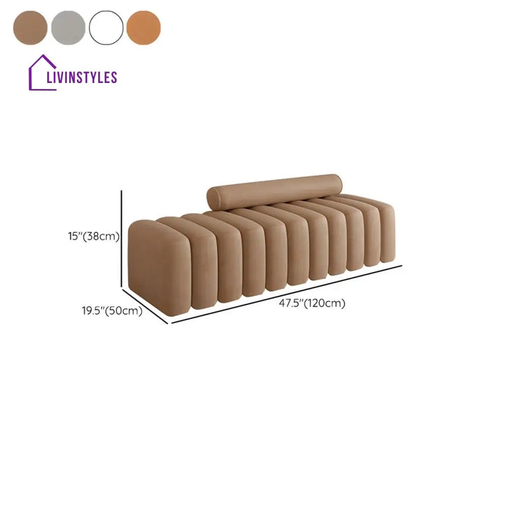 Stanislav Velvet Fabric Sofa Bench for Living Room