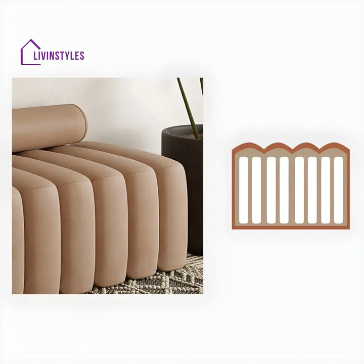 Stanislav Velvet Fabric Sofa Bench for Living Room