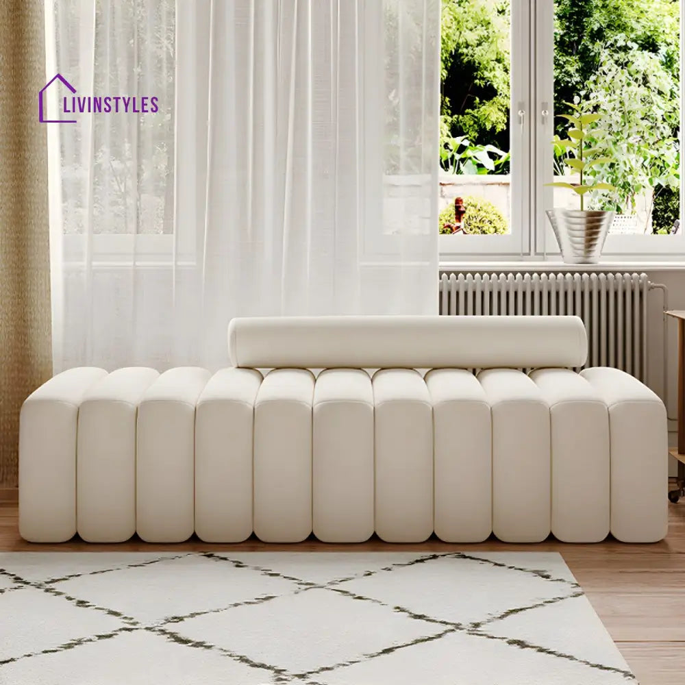 Stanislav Velvet Fabric Sofa Bench for Living Room