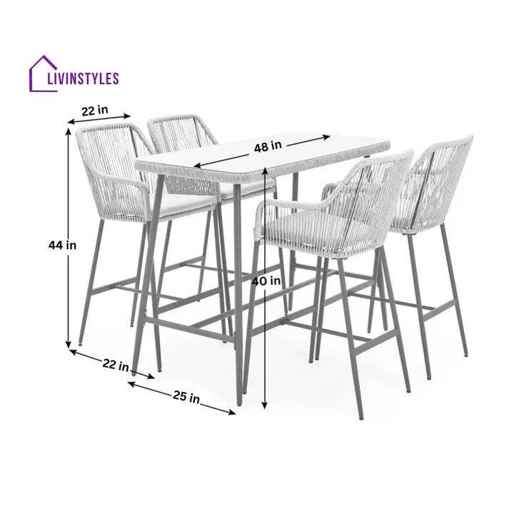 Stas Outdoor Patio Bar Sets 4 Chairs and 1 Table (Light Brown) - Bar Sets