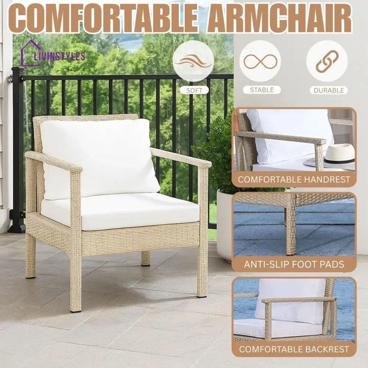 Stella 4 Pieces Patio Furniture Set Outdoor Sectional Sofa - Sofa Set