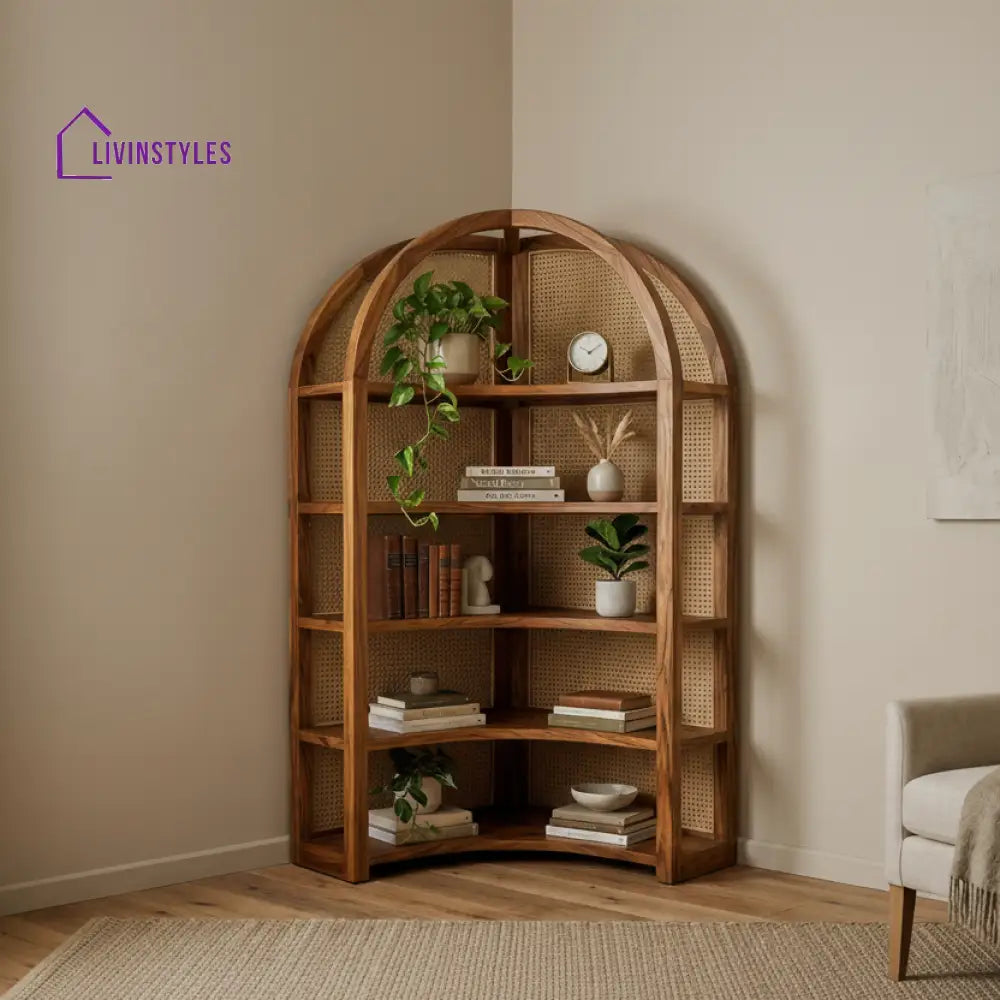 Stella Sheesham Wood Ladder Book Shelf (Honey Finish)