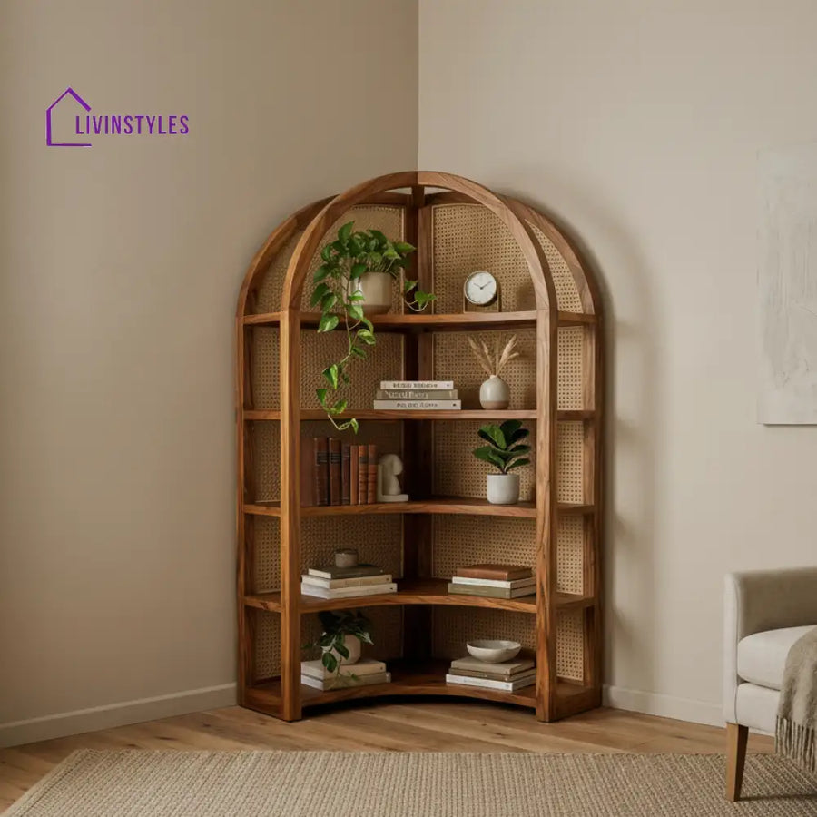 Stella Sheesham Wood Ladder Book Shelf (Honey Finish)