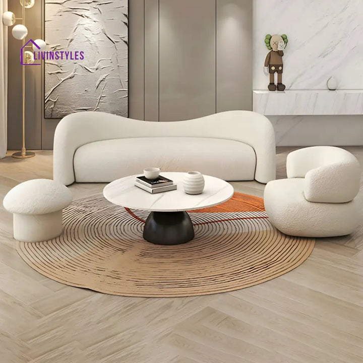 Stepan Boucle Fabric Sofa Set for Living Room | 3 + 1 + 1 Sofa Set for Living Room