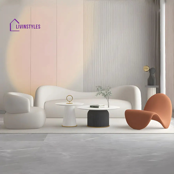 Stepan Boucle Fabric Sofa Set for Living Room | 3 + 1 + 1 Sofa Set for Living Room