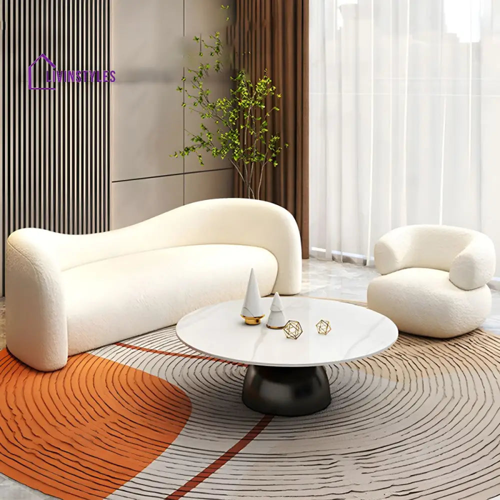 Stepan Boucle Fabric Sofa Set for Living Room | 3 + 1 + 1 Sofa Set for Living Room
