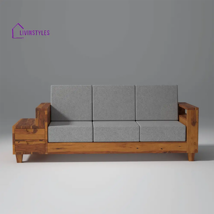 Stepan Sheesham Wood Sofa with 2 drawers in Light Honey sofa