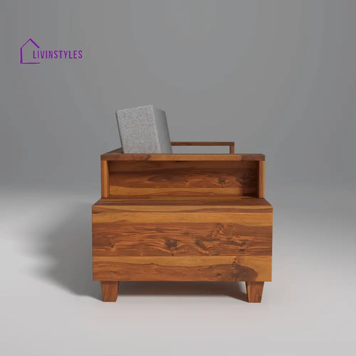 Stepan Sheesham Wood Sofa with 2 drawers in Light Honey sofa