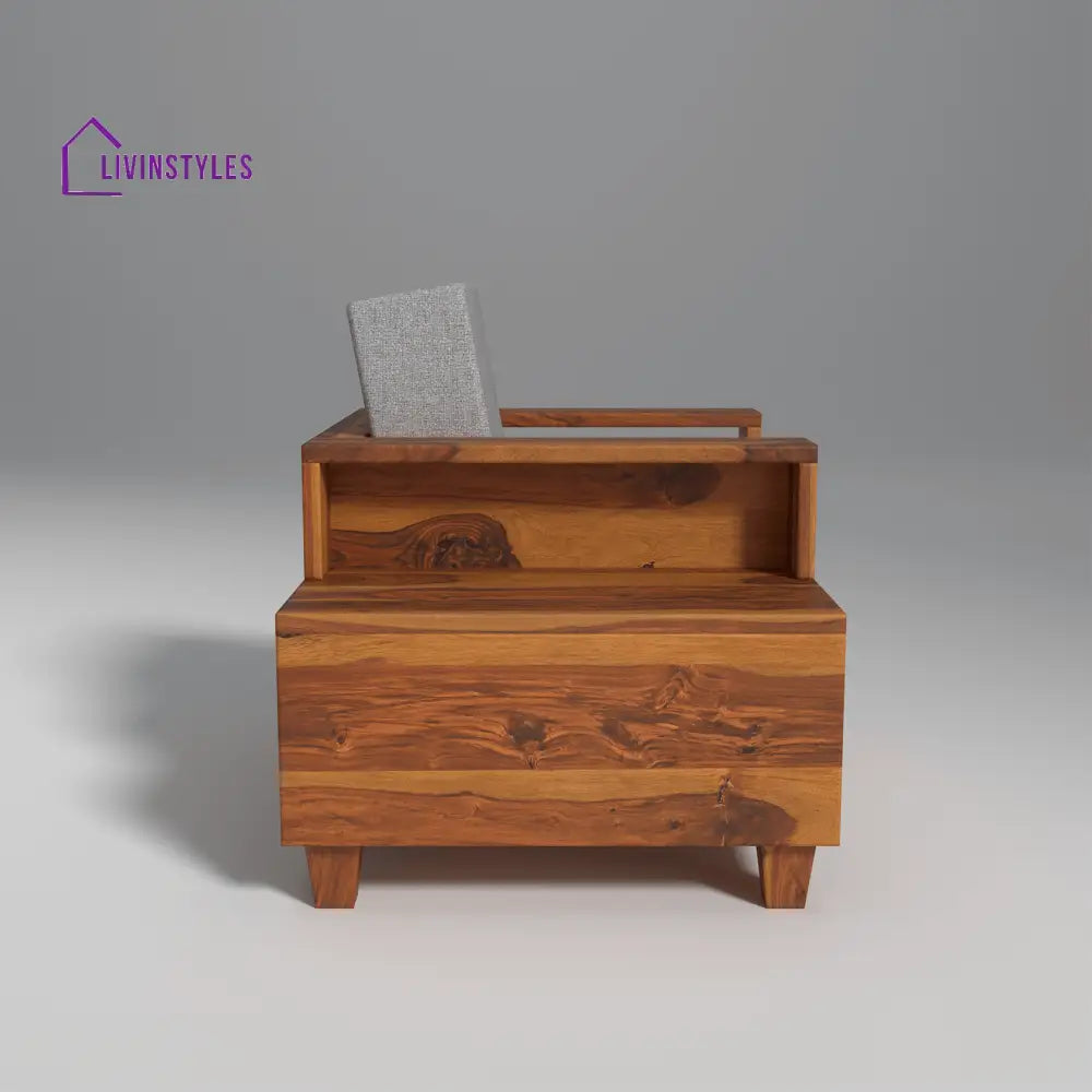 Stepan Sheesham Wood Sofa with 2 drawers in Light Honey sofa
