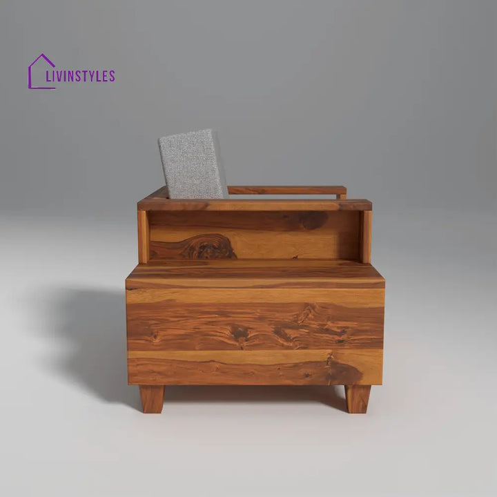 Stepan Sheesham Wood Sofa with 2 drawers in Light Honey sofa