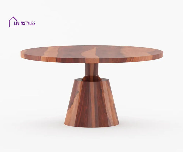 Stepan Solid Wood Sheesham 6 Seater Round Dining Table set (Honey Finish)