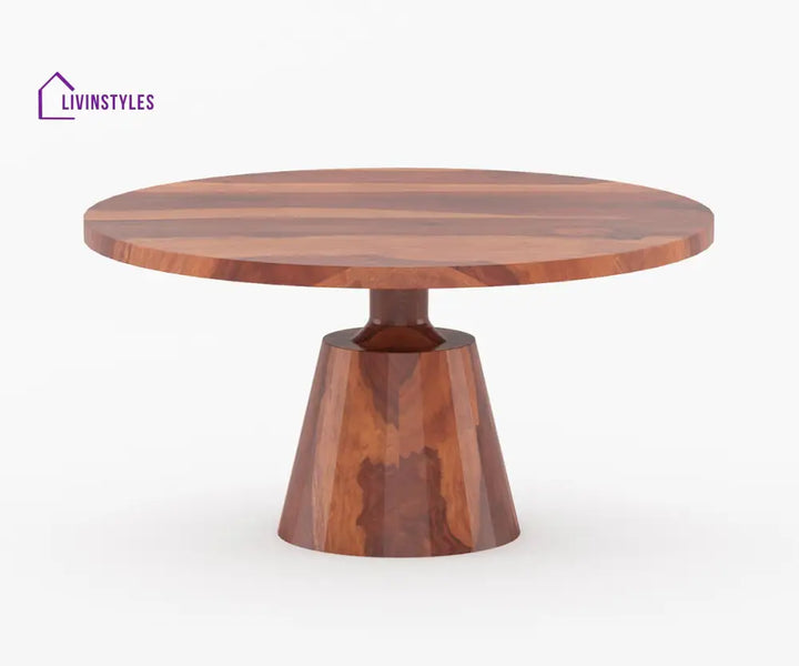 Stepan Solid Wood Sheesham 6 Seater Round Dining Table set (Honey Finish)