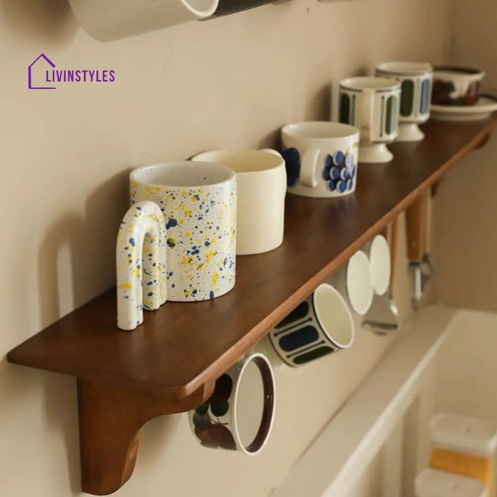 Stepan Solid Wood Storage Shelves | Kitchen Shelves - Set of 2