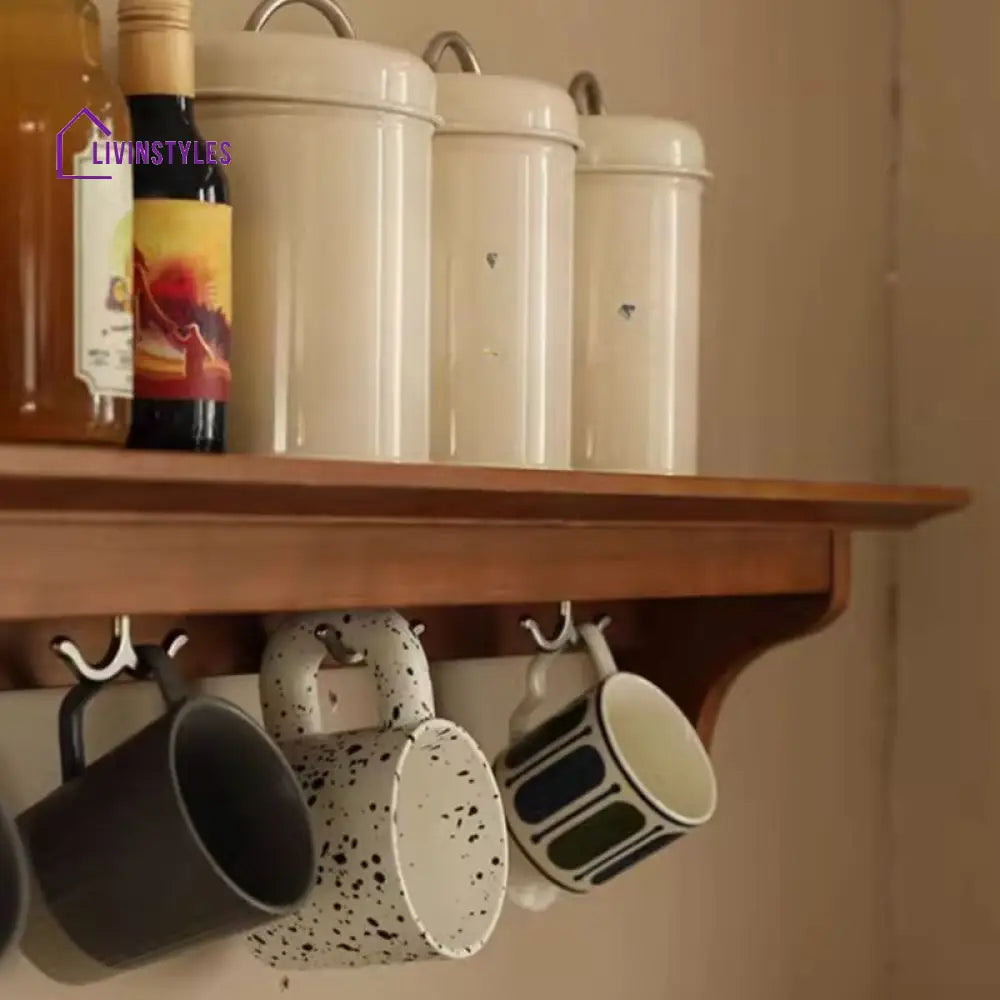 Stepan Solid Wood Storage Shelves | Kitchen Shelves - Set of 2