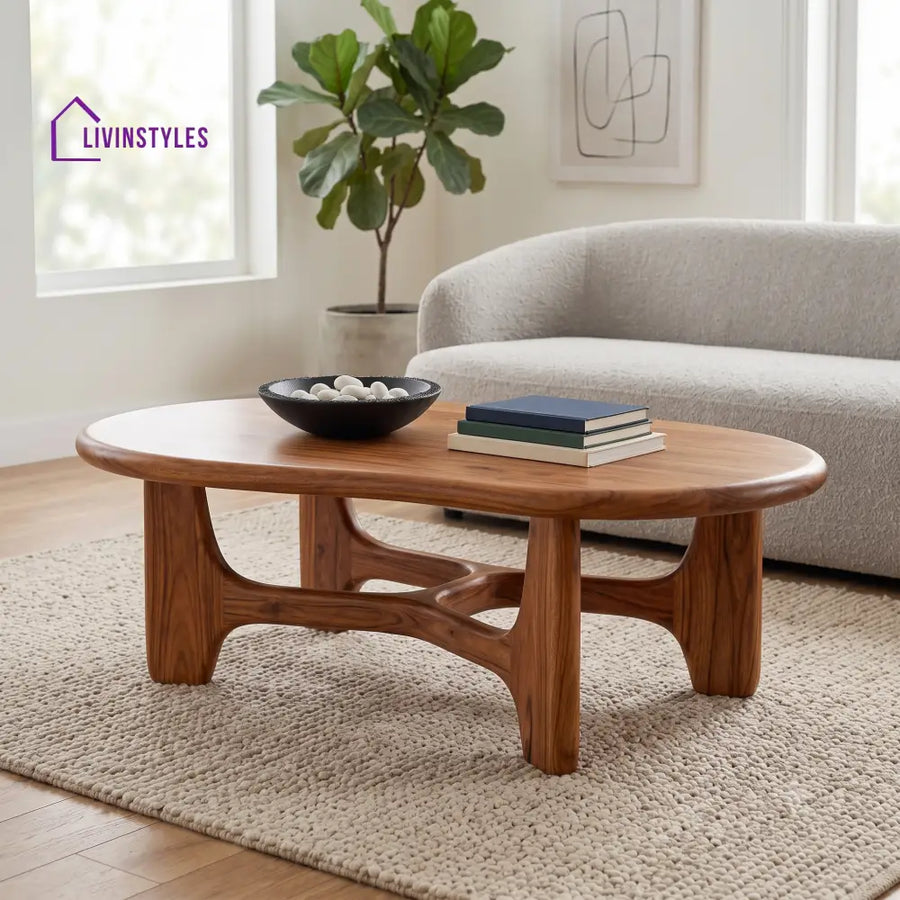 Stéphanie Wooden Coffee Table for Living Room | Tea Table | Teapoy | Center table