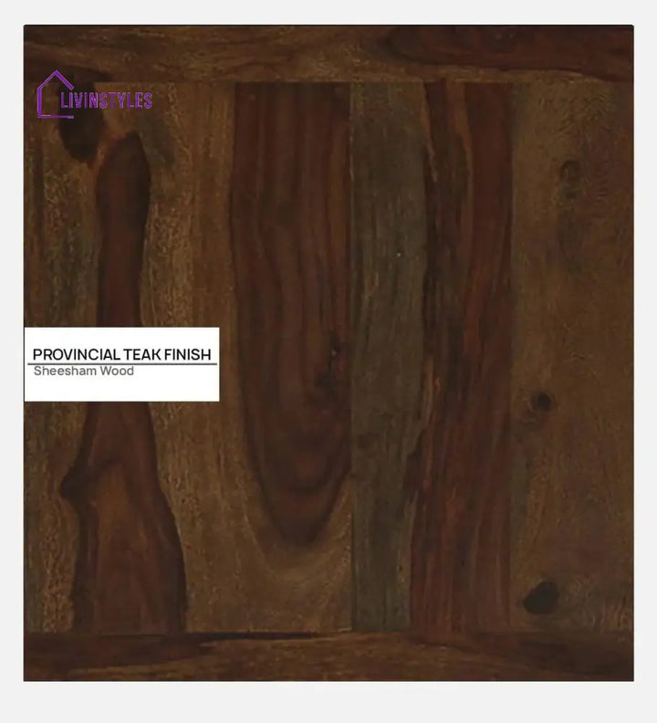Stigen Sheesham Wood Coffee Table In Provincial Teak Finish With Glass Top