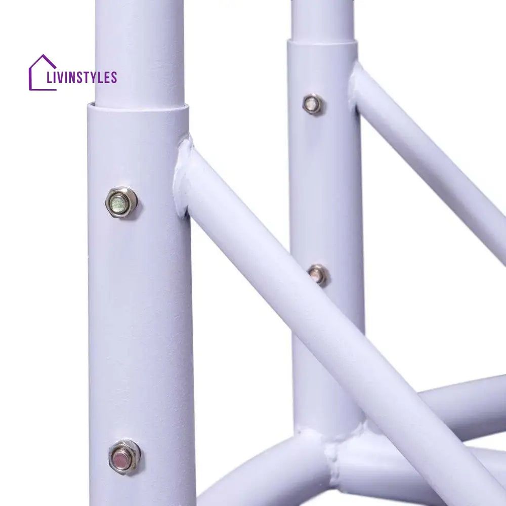 Strinati Double Seater Hanging Swing With Stand For Balcony Garden Swing (White) - Swings